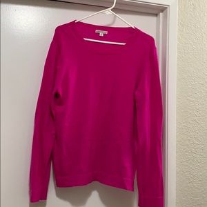 J Crew Factory hot pink crew neck sweater size L